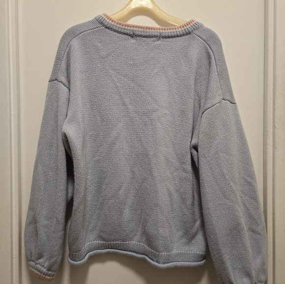 Pastel Blue Kawaii Bunny Knit Sweater - Picture 3 of 4